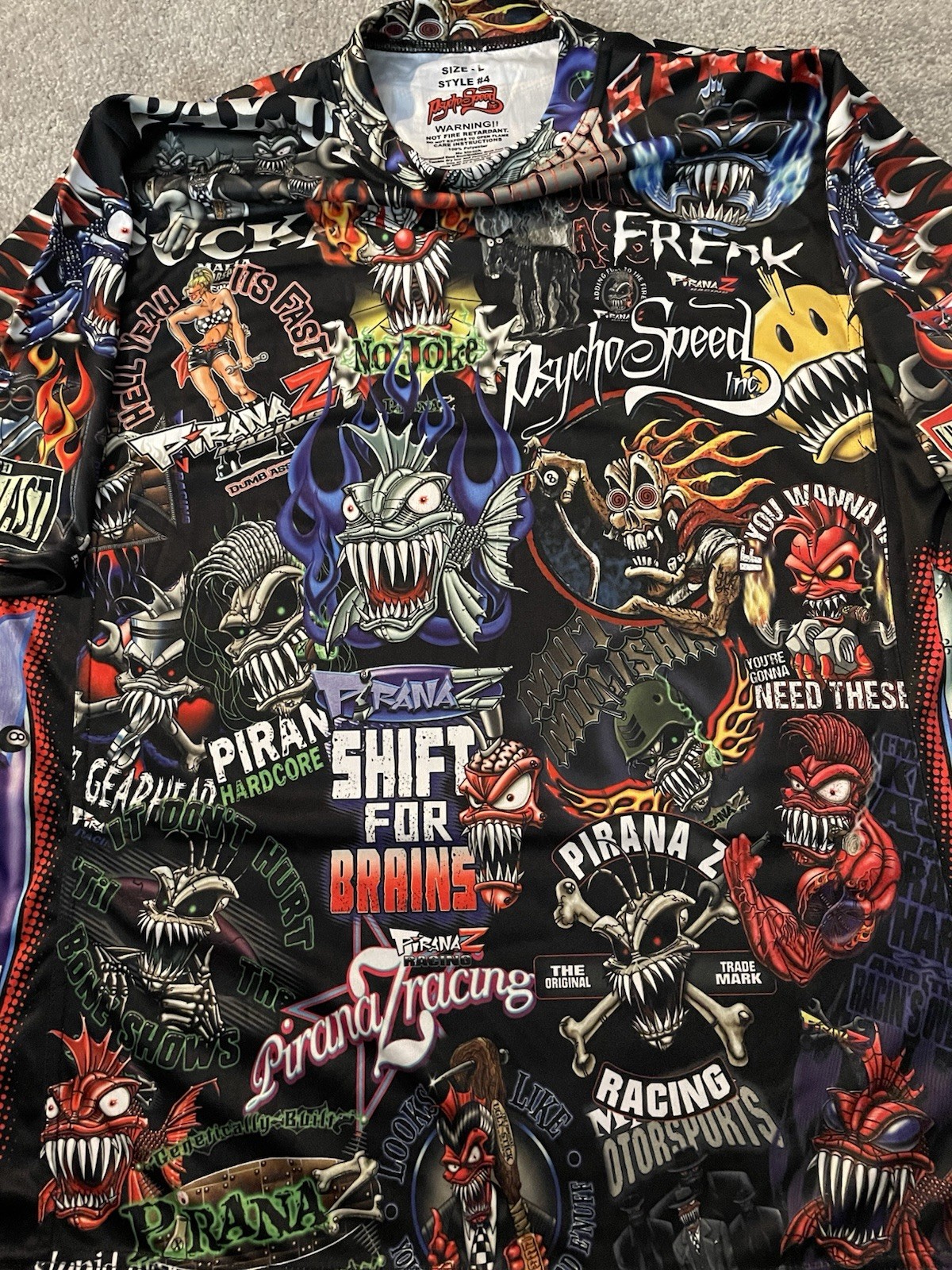 Psycho Speed Inc Piraniaz Racing NHRA Camping World Shirt L Multi Color gallery