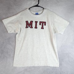 Vintage Champion MIT Shirt Mens Large Gray Spell Out USA Made Collegiate Tee 90s