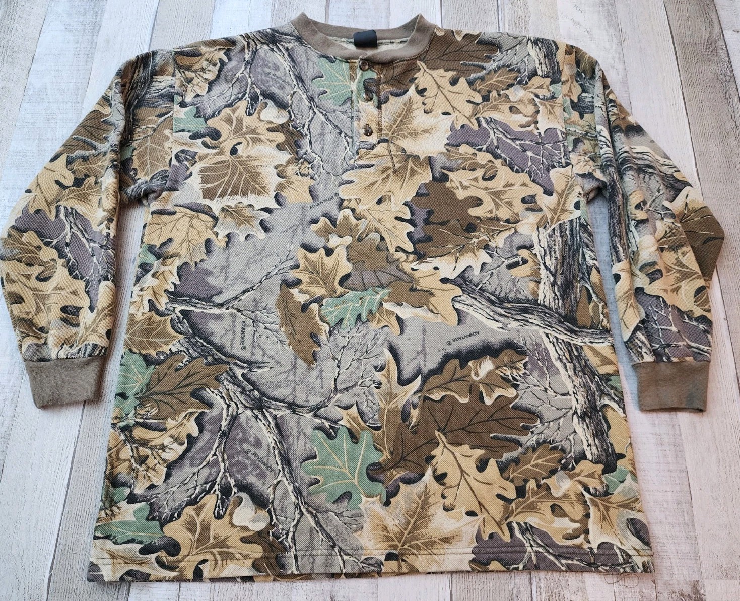 Vtg Distressed Ace Sportswear Thermal Henley Shirt Men's Large *SEE DESCRIPTION gallery