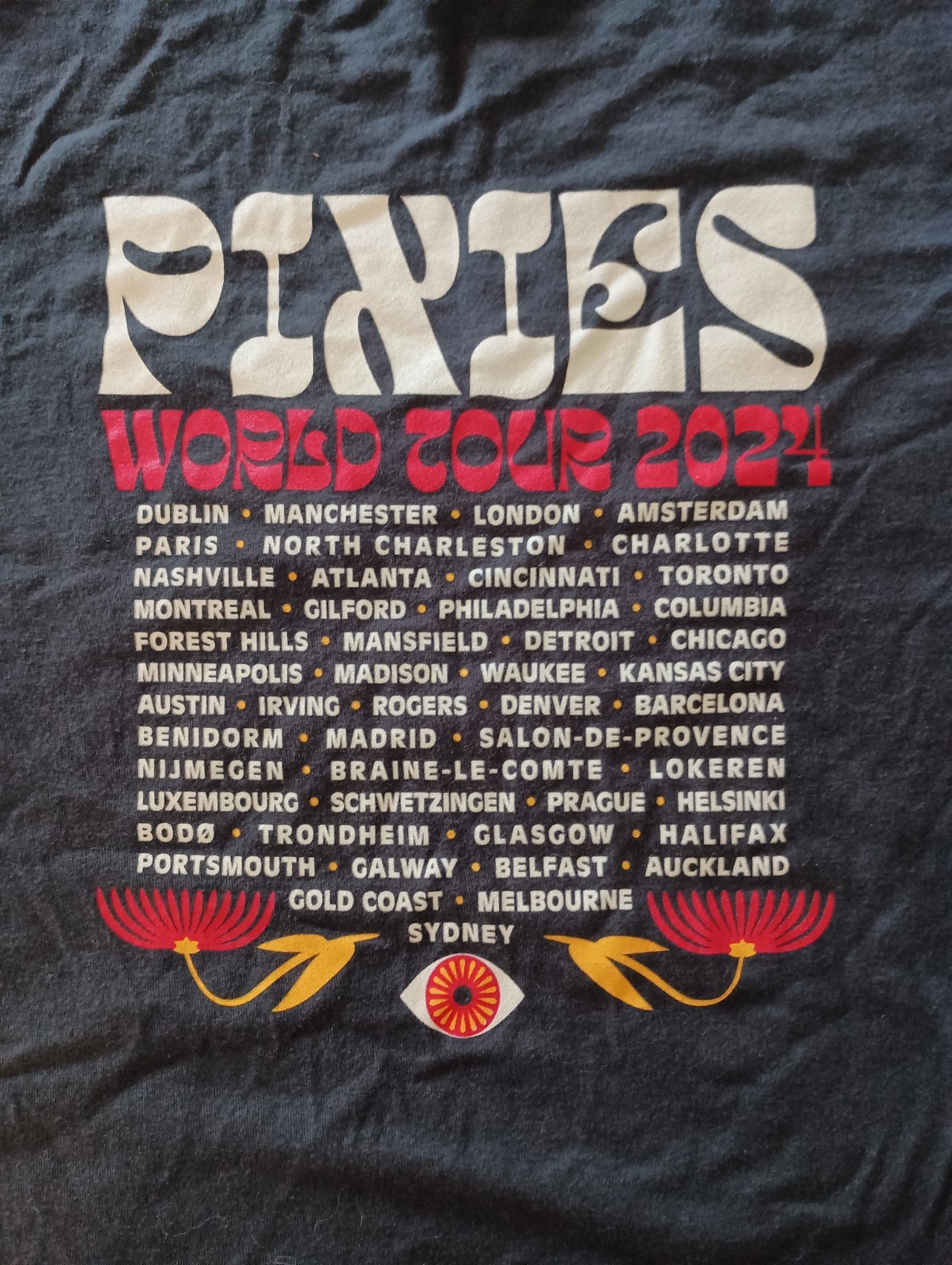 Vintage Rare Pixies Punk Band Tour Shirt Size large butterfly evil eye gallery