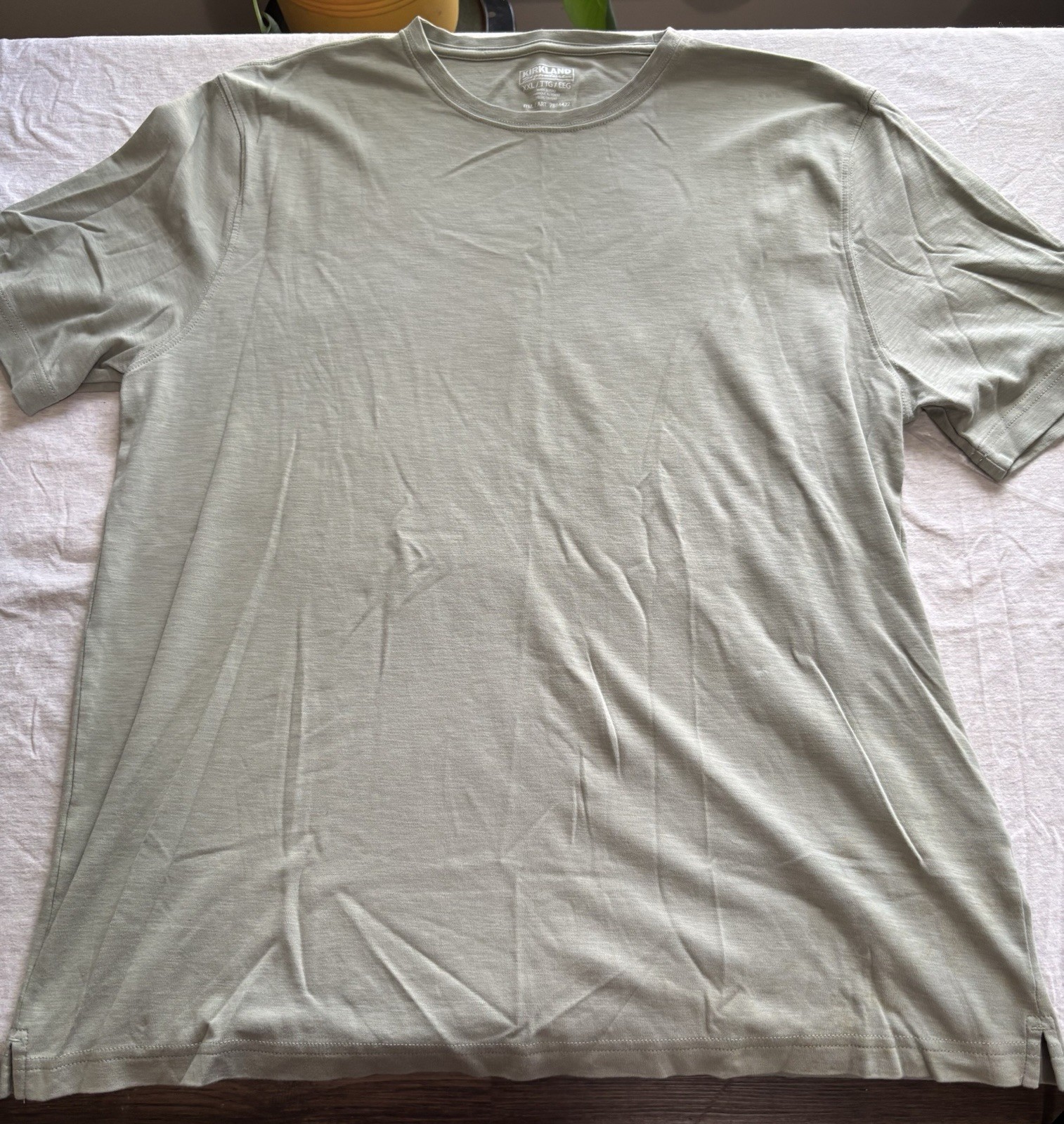 Kirkland Signature Mens Pima Cotton Slub Tee 2XL Olive Shade Green Crew SS gallery