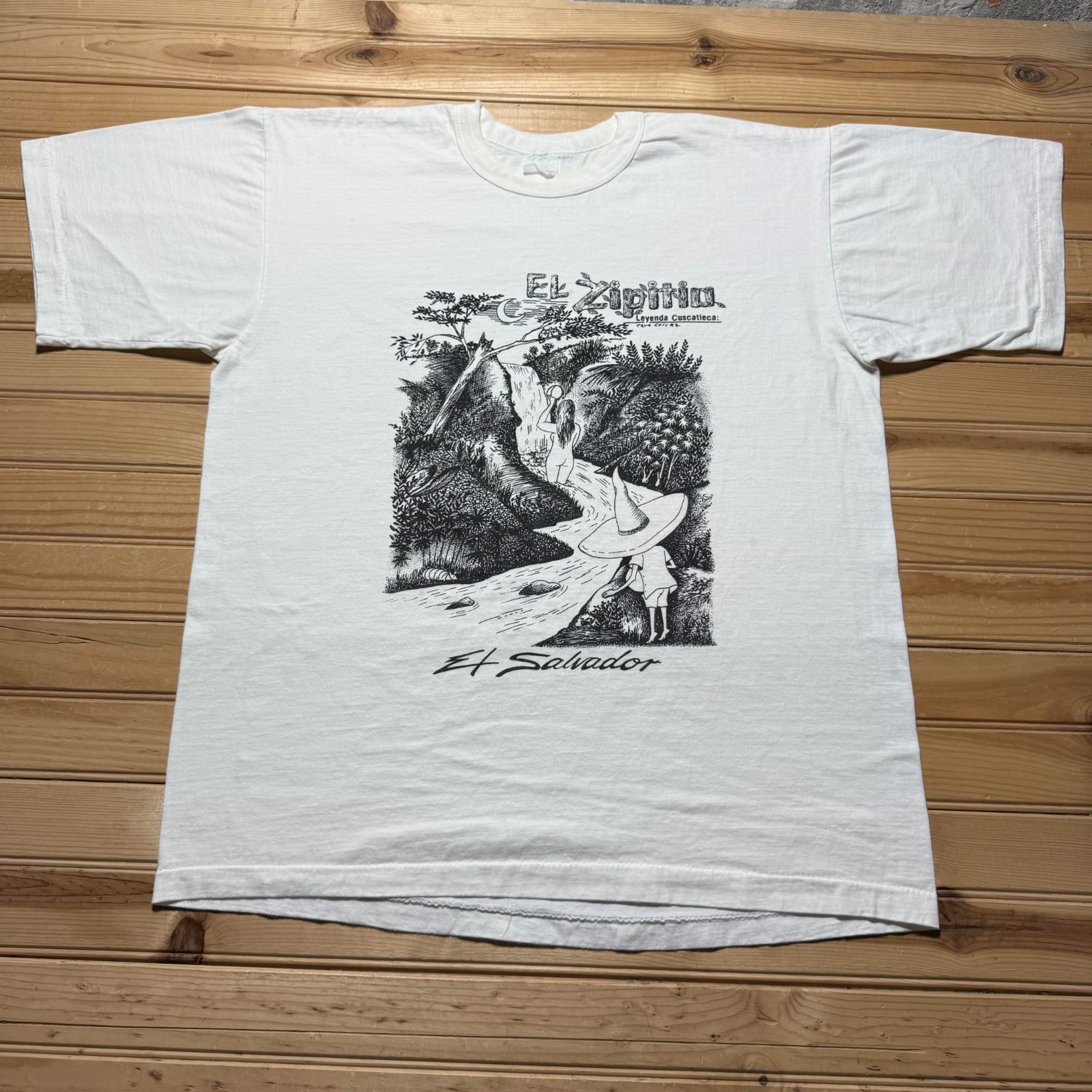 Vintage 90s El Salvador El Cipitio Myth Folklore Art Graphic T-Shirt - Size XL gallery