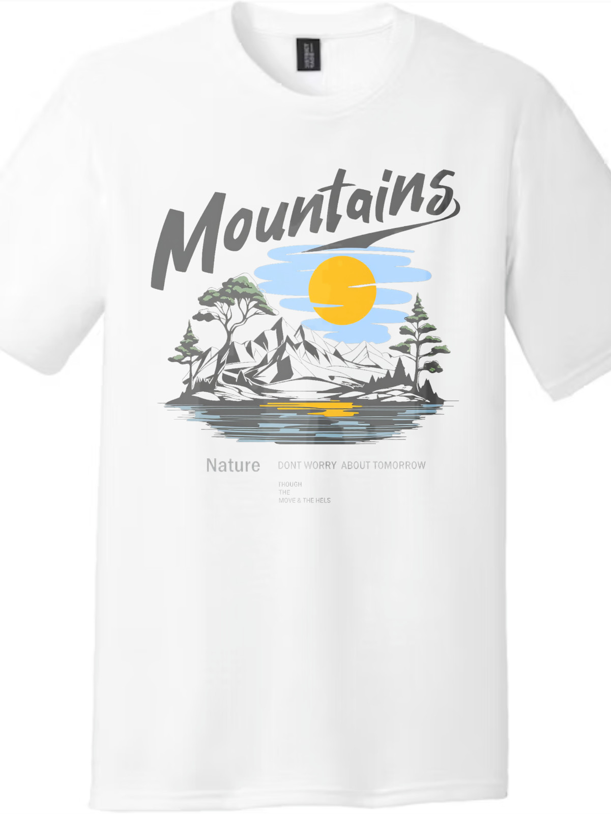 Nature Therapy Graphic Tee | Mountains & Motivational Quote, Unisex T-Shirt gallery