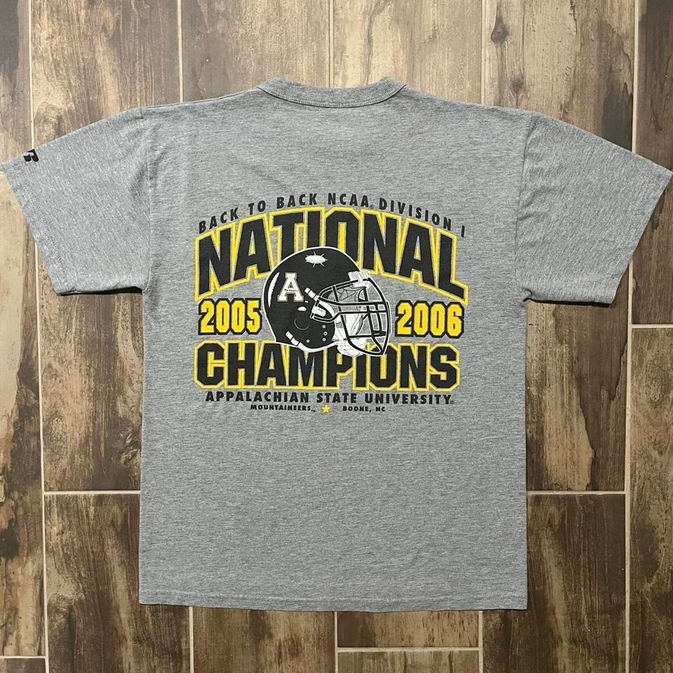 VTG App State Russell T-Shirt Men's S Gray Polycotton 2006 D1 Football Champs gallery