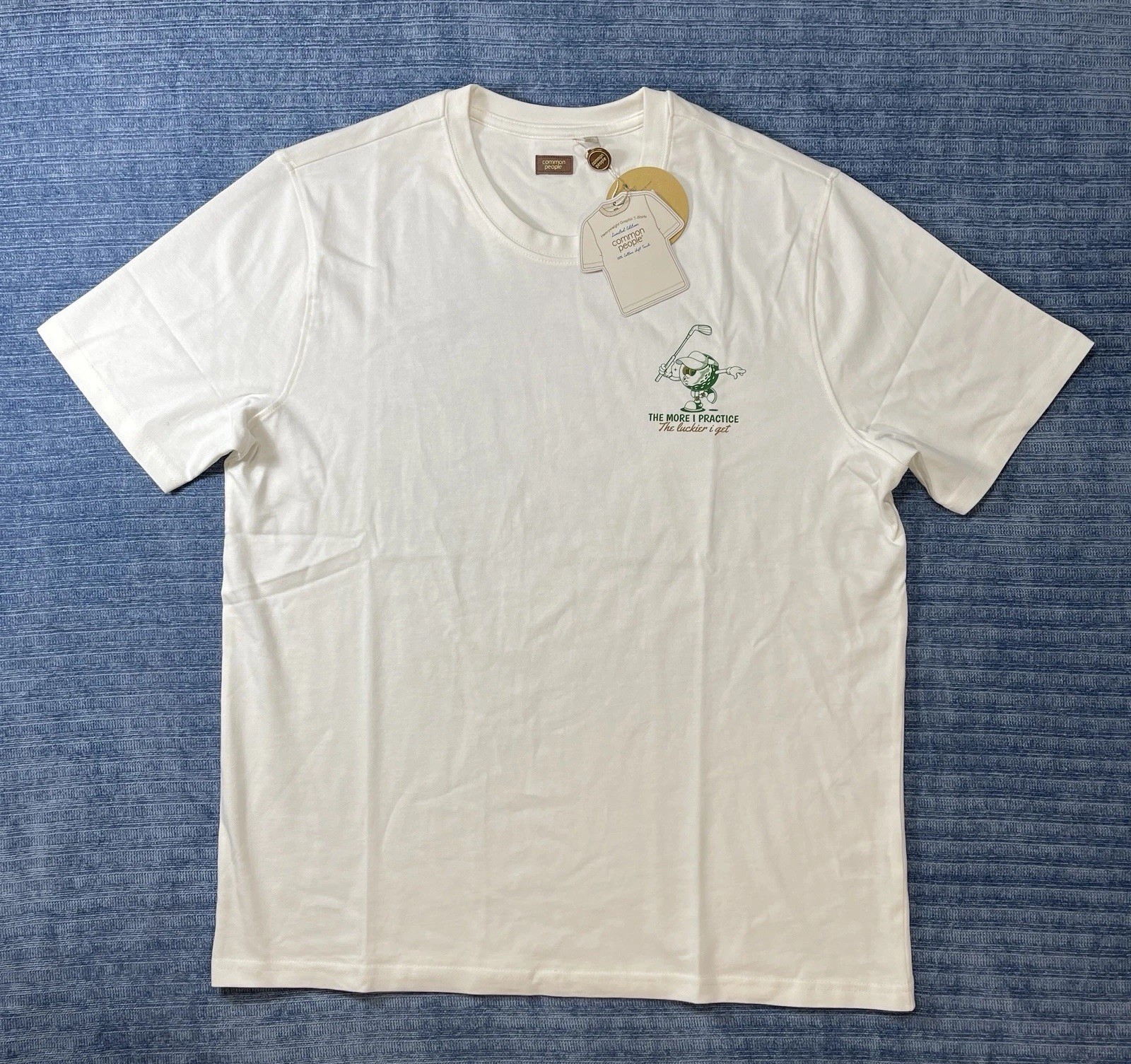 Common People Golf Club Printed Tee Men’s Medium OFF-White Graphic Shirt NWT