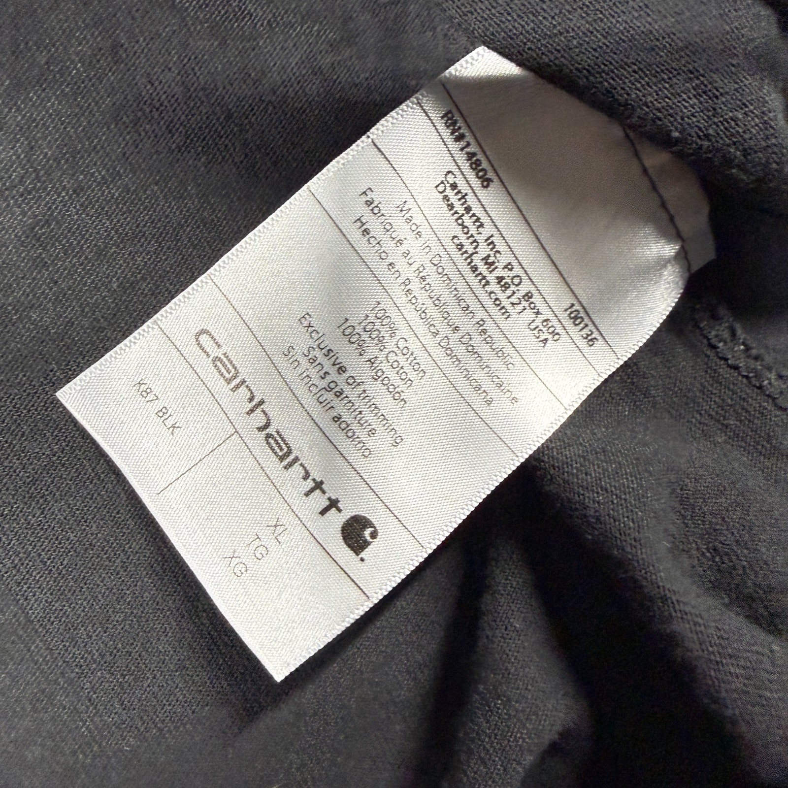 Carhartt Shirt Mens XL Black Loose Fit Workwear Pocket Short Sleeve Crewneck Tee gallery