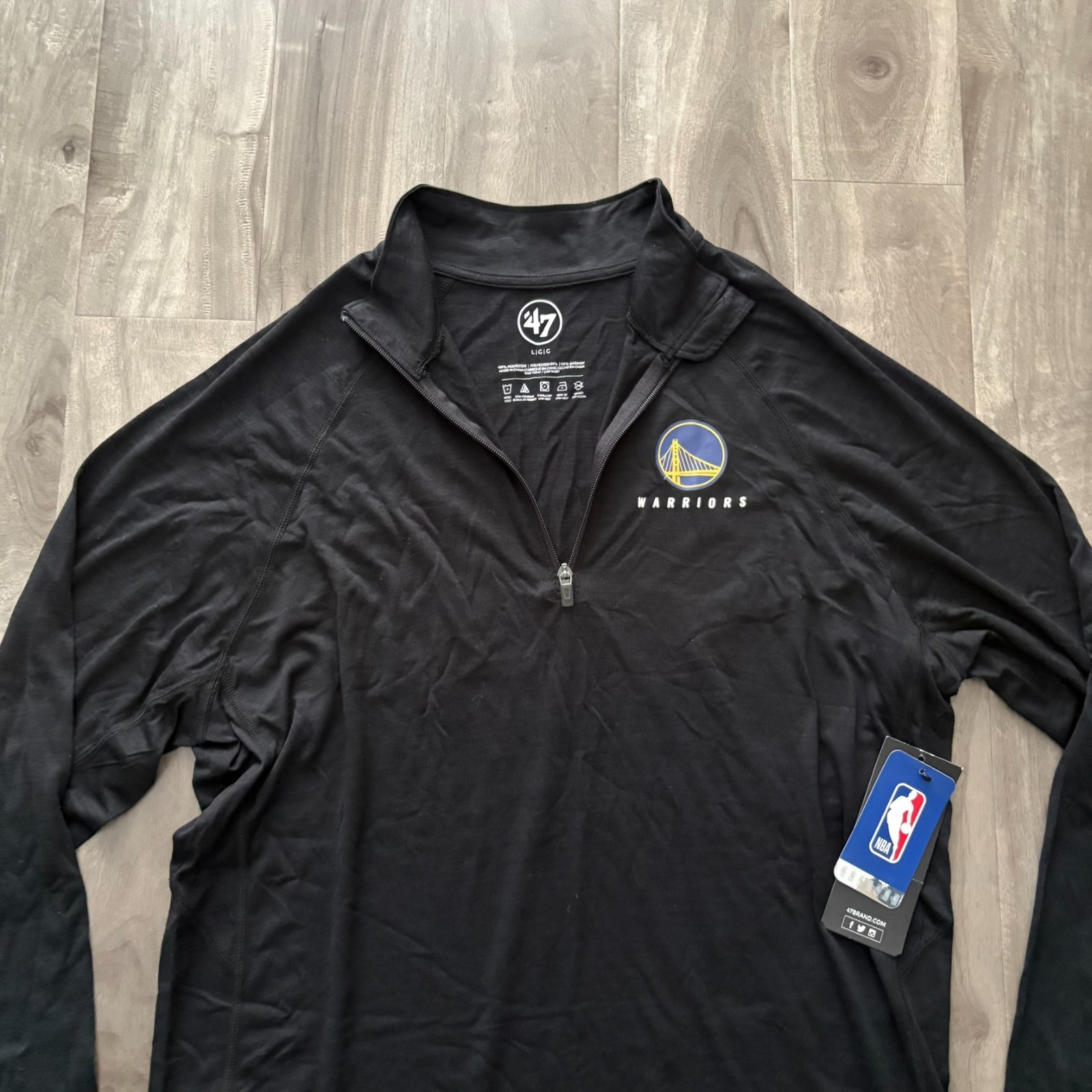 New '47 Brand NBA GSW Warriors Impact 1/4 Zip Pullover Shirt Men's Large NWT gallery