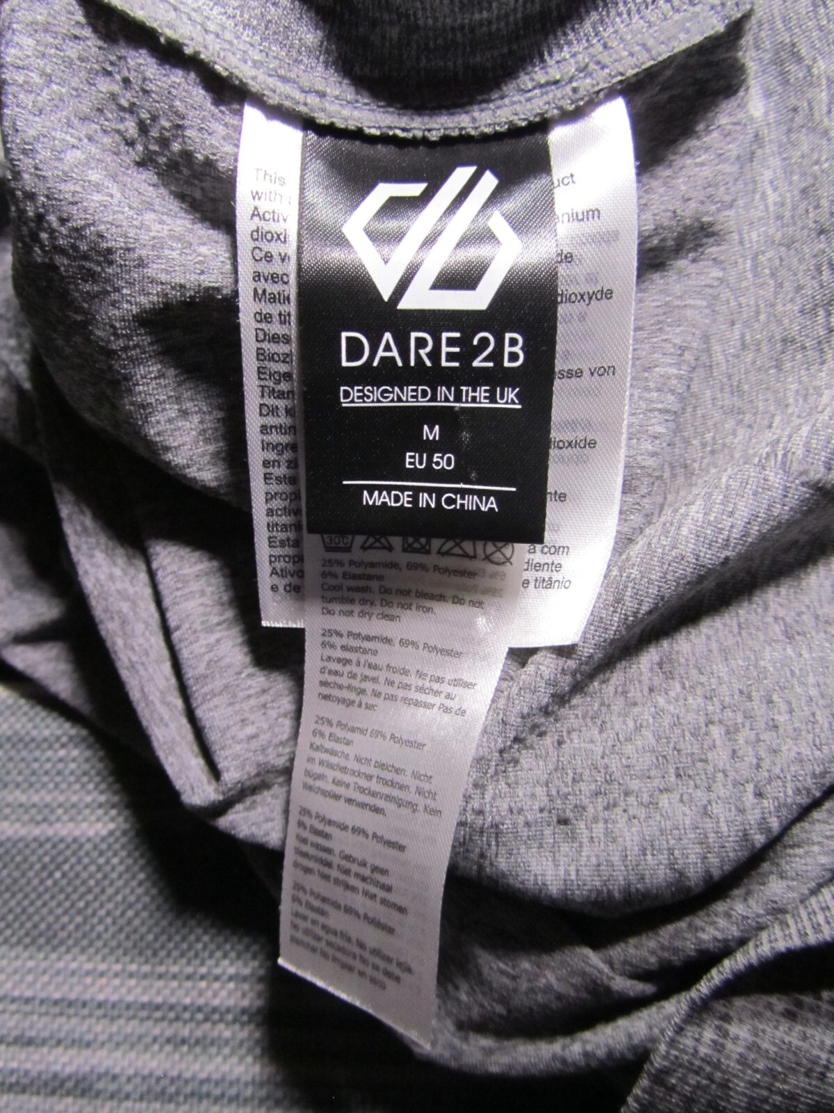 Dare 2B Mens Long-Sleeve Shirt, Gray, Polyamide/Polyester/Elastane, Size M, EUC gallery