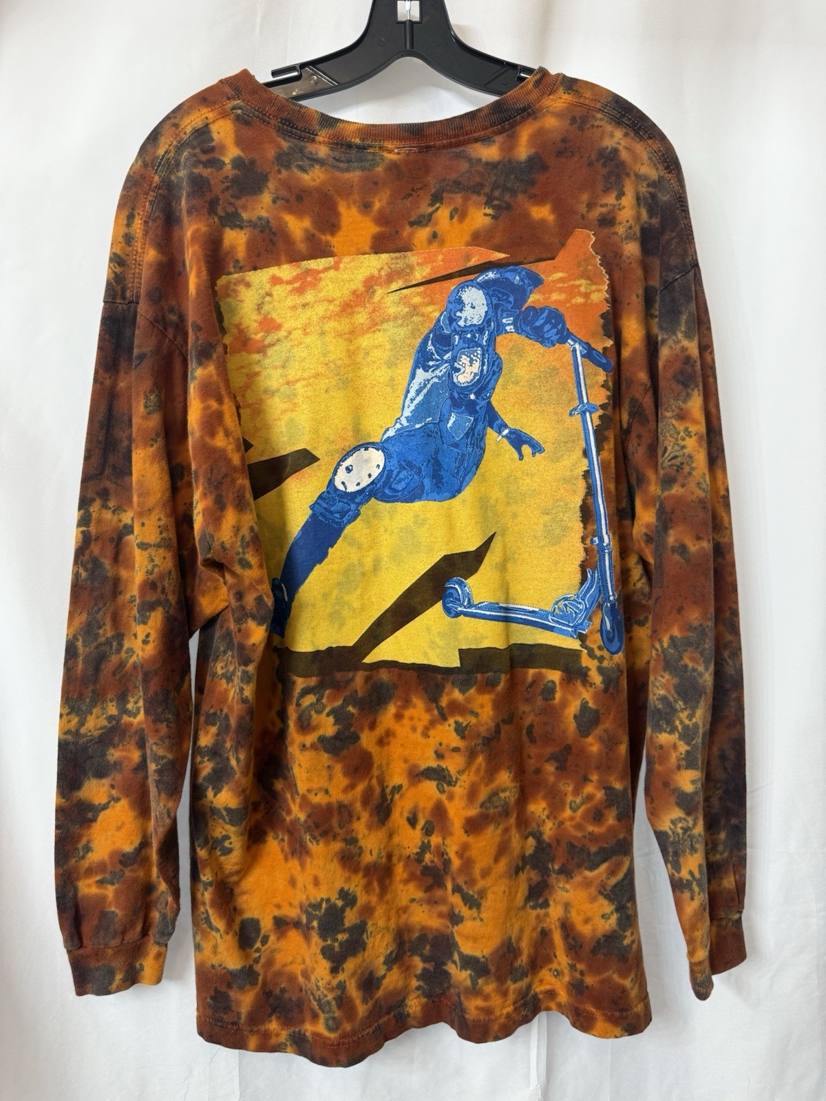 Vintage Giant Tag Shirt Orange Tiedye Scooter Kick Flip Graphic Tee Large K34 gallery