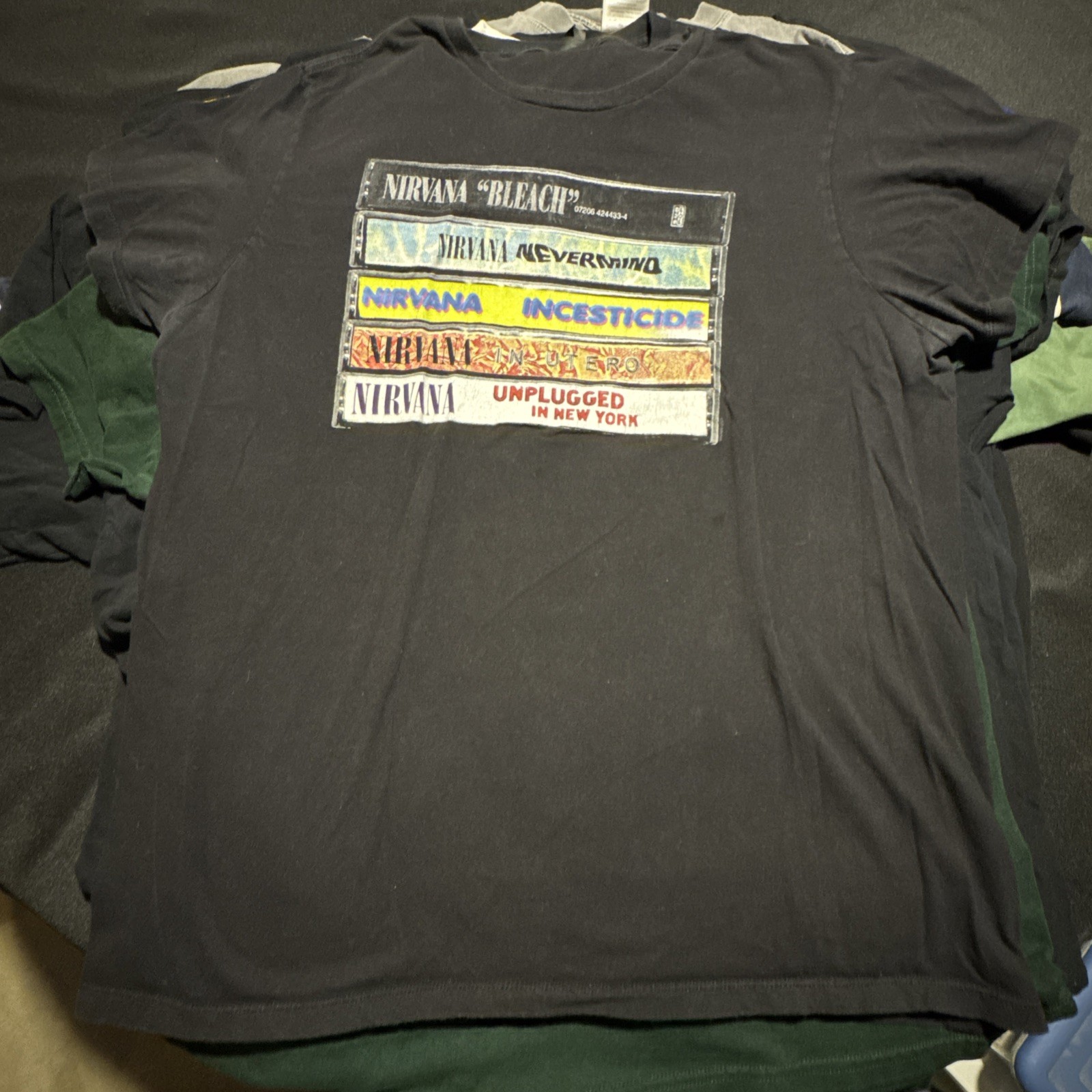 Nirvana Cassette Tapes In Utero Incesticide Bleach Nevermind T Shirt Size 2XL gallery