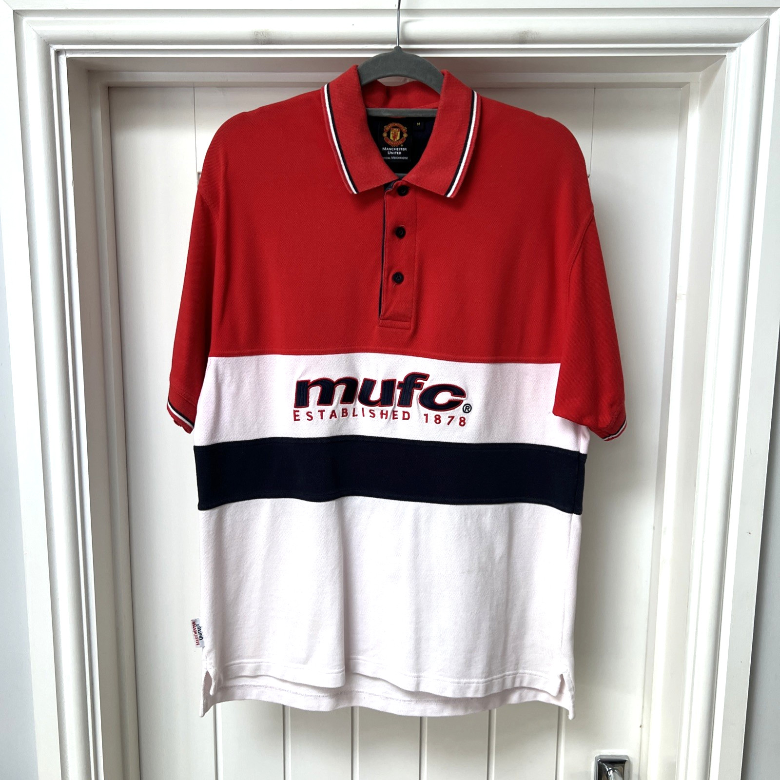 Manchester United Polo Shirt Men's Medium Multicoloured Short Sleeved Football gallery
