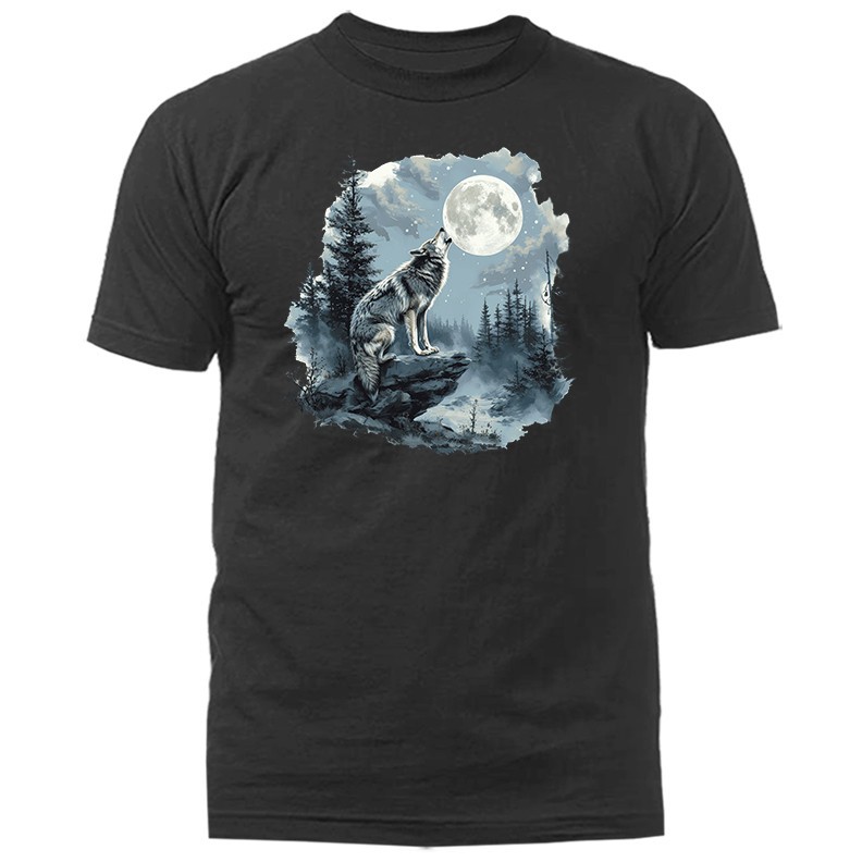 Howling Wolf Moonlight Wilderness Outdoor Wildlife Nature T-shirt