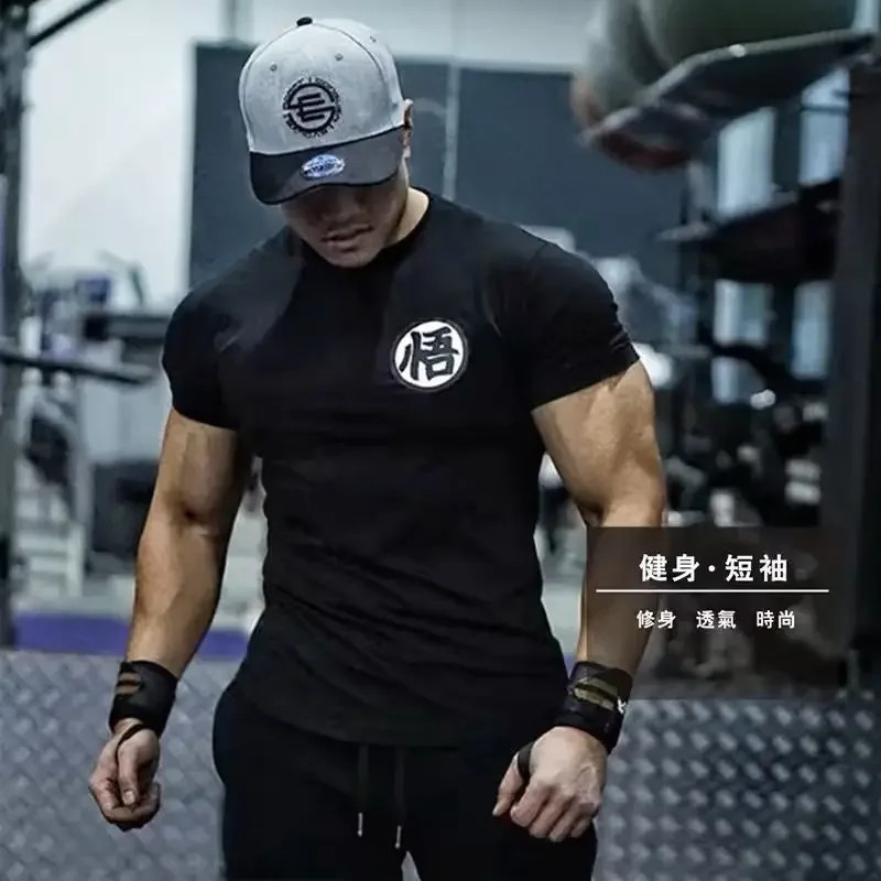Gym Short Sleeve Fashion Japanese Anime Tops Tee Shirts Hip-Hop Unisex 100%Cotto gallery