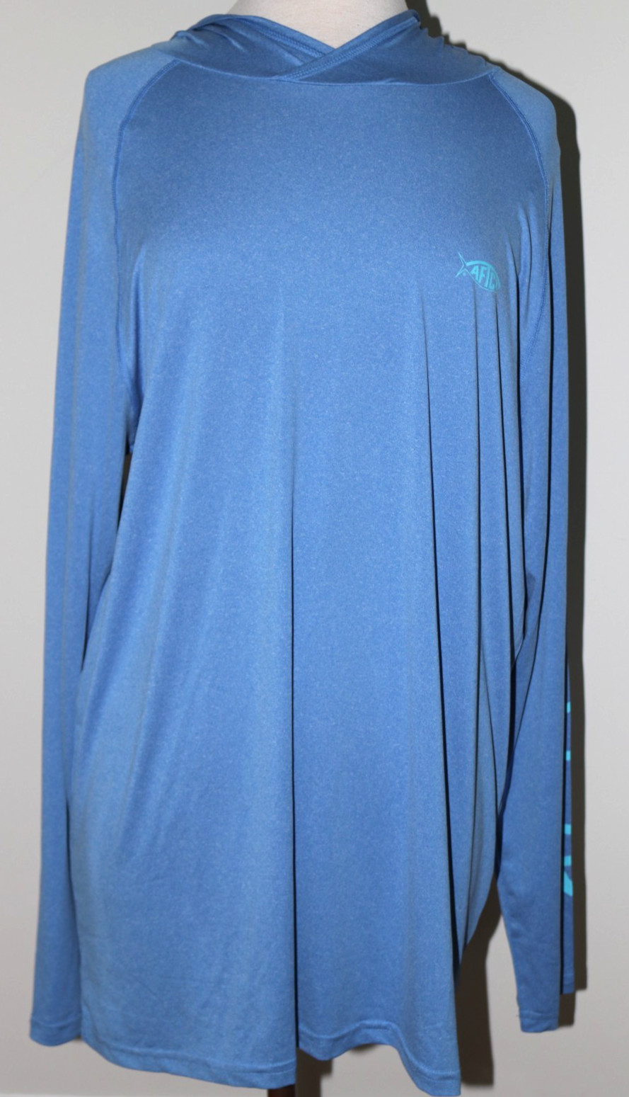 Men’s LS Shirt AFTCO (Amer Fishing Tackle Co.) w/Hood Blue Size X-Large – NWT’s