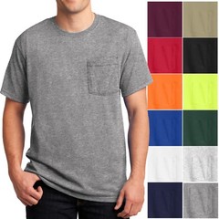 Mens T-Shirt with Pocket Jerzees 50/50 Cotton/Poly Tee Size S, M, L, XL NEW