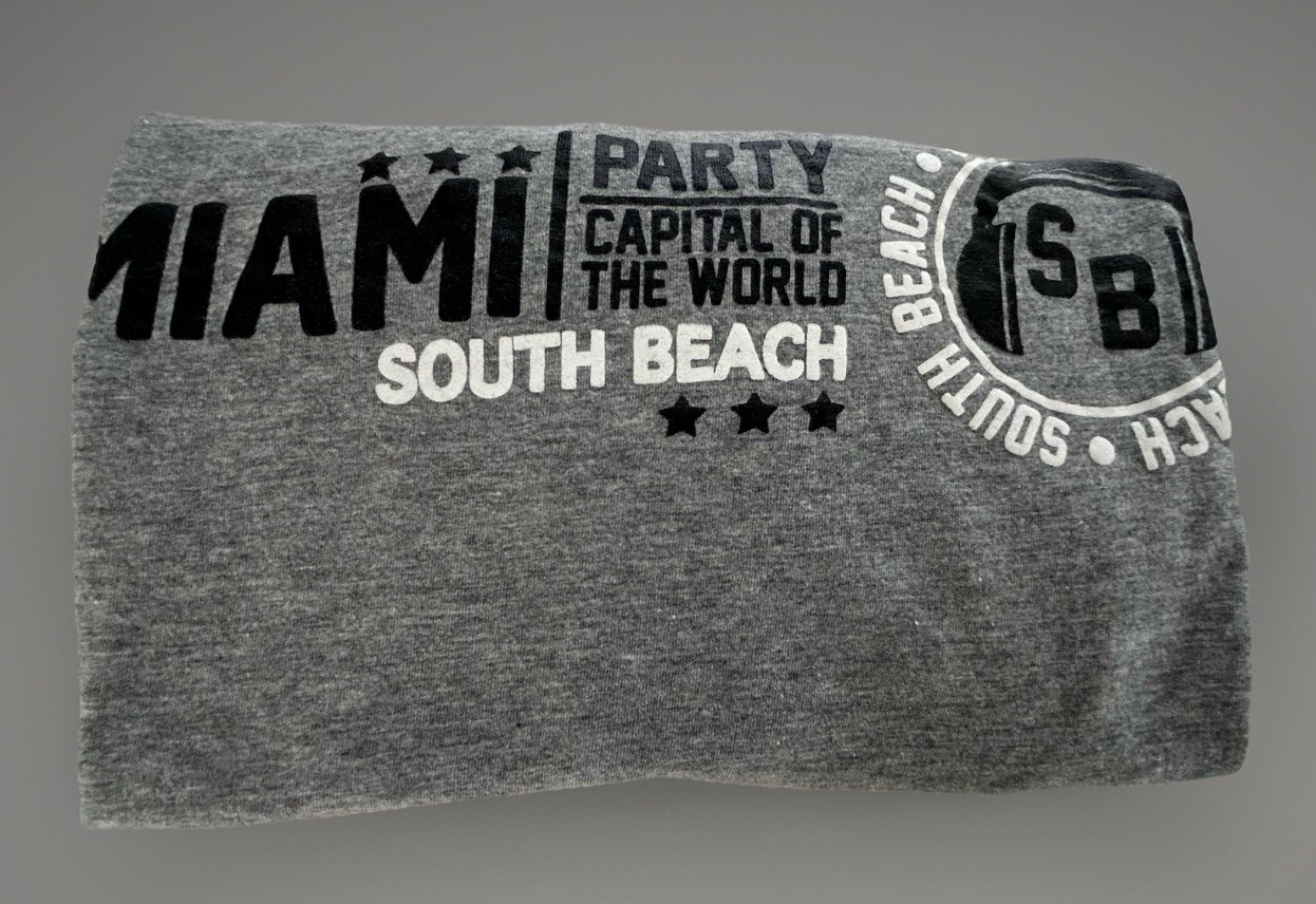 Miami South Beach “Party Capital of the World” Surf Style T-Shirt (Gray, Size L) gallery