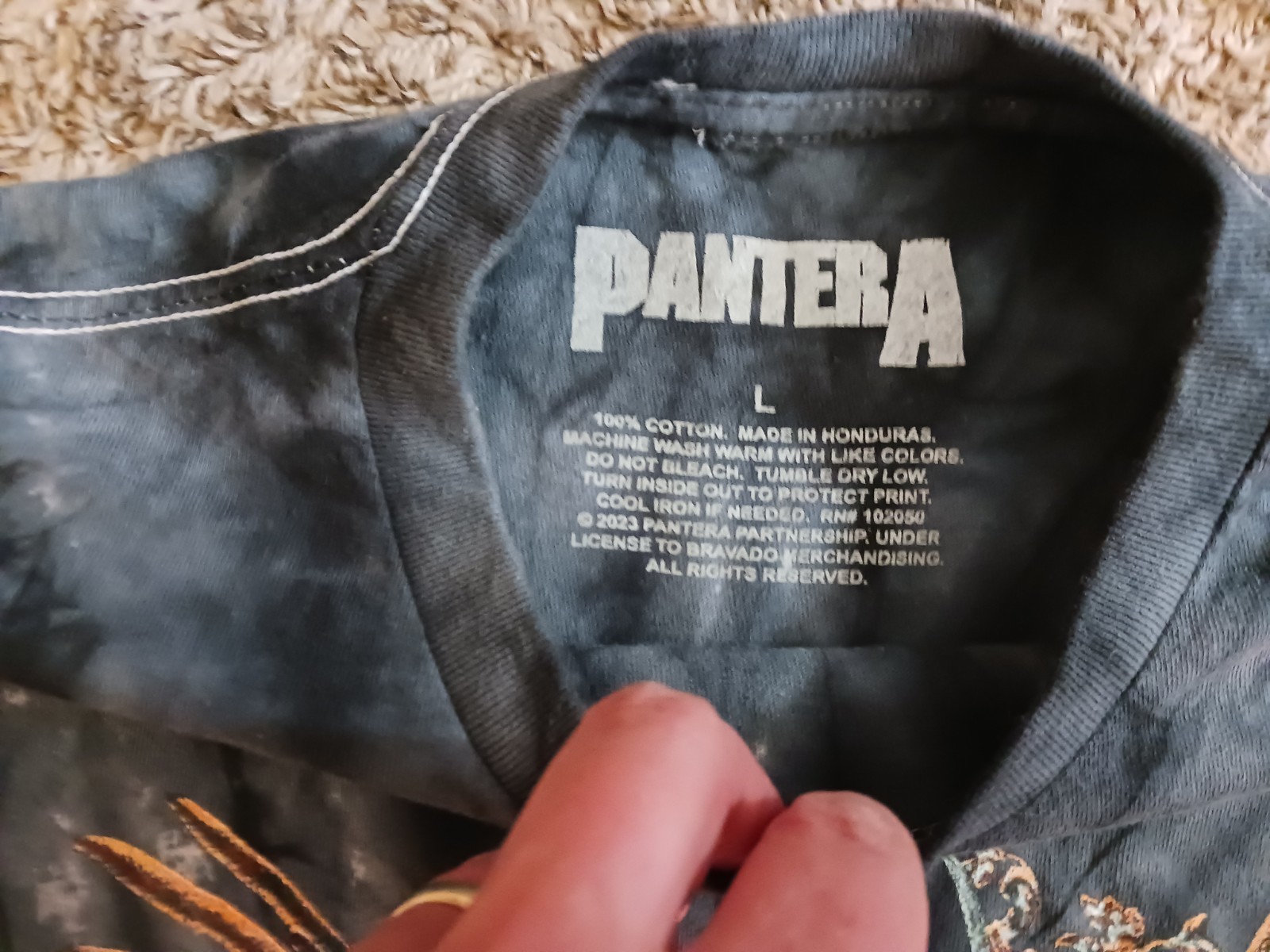 Pantera Cowboys From Hell World Tour T-Shirt Size Large 2023 Gray Tie Dye gallery