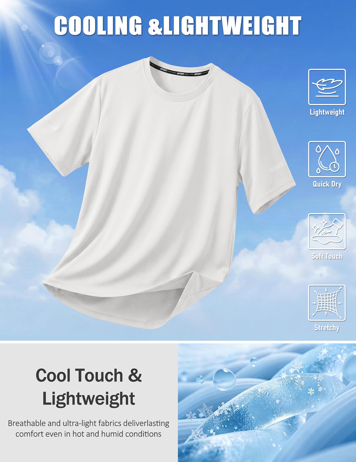 Men's Workout Shirt Short Sleeve Quick Dry UPF 50+ UV Protection Running Gym Tee gallery