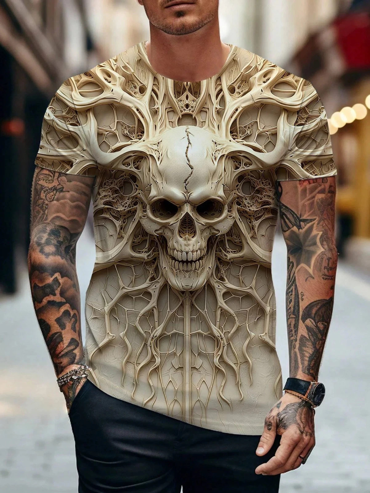 Summer Men's Skull Graphics 3D Printed Tshirt Short Sleeved T-Shirt For Men gallery