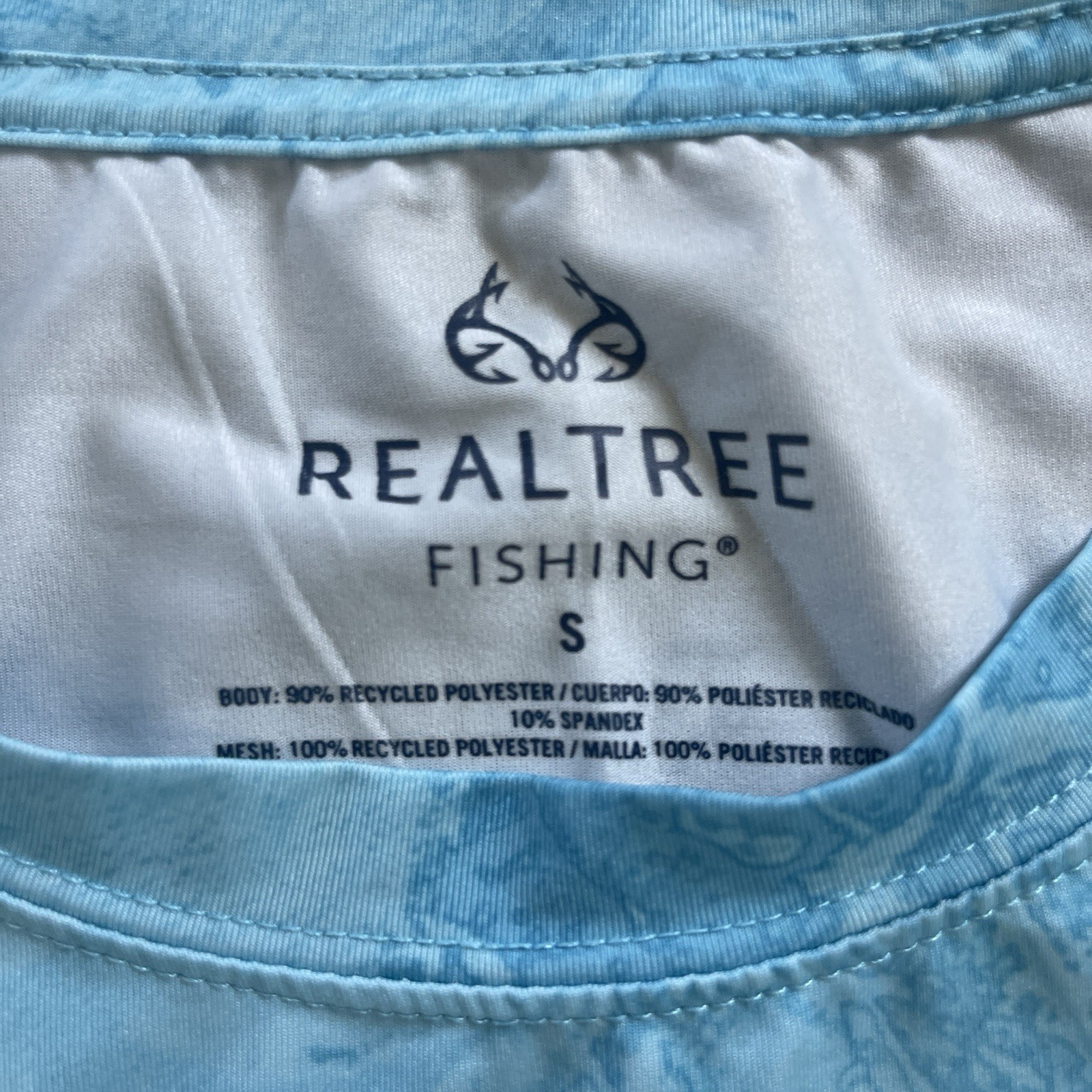 NWOT Realtree Fishing Performance Shirt Mens S Blue Camo Long Sleeve Stretch gallery