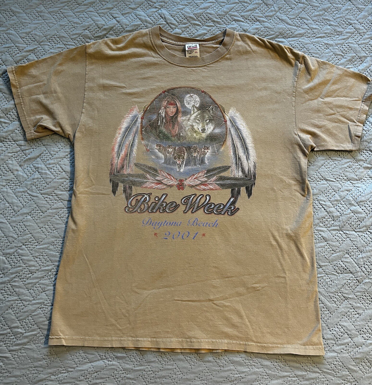 Vintage 2001 Bike Week Daytona Beach T Shirt Motorcycles Biker Florida Wolfpack