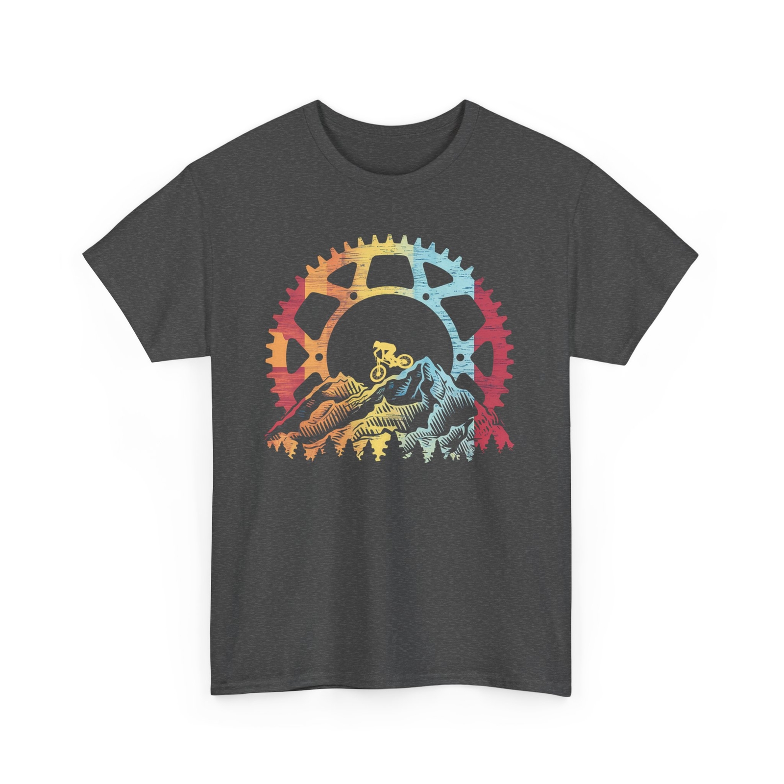 Retro Mountain Biker T-shirt – Sports Vintage MTB Bike Rider Graphic Tee