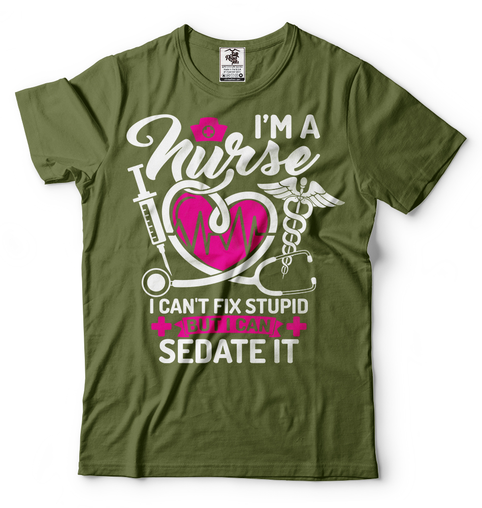 Nurse T-shirt Funny Nursing Tee Shirt Fix Stupid Funny Shirt Gift for Wife Tee gallery