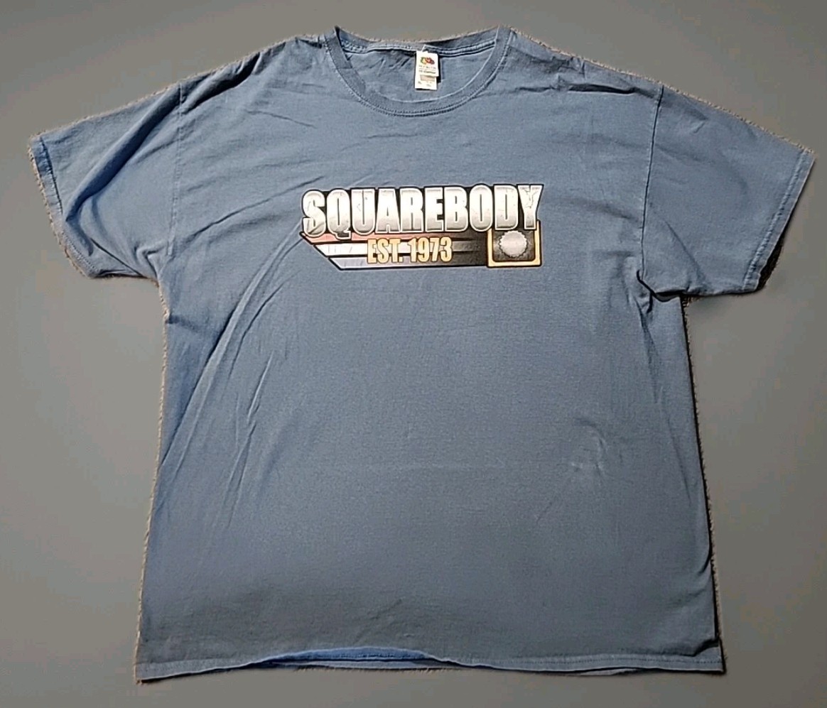 Squarebody 1973 Chevy truck Graphics Blue T-shirt Mens XL gallery