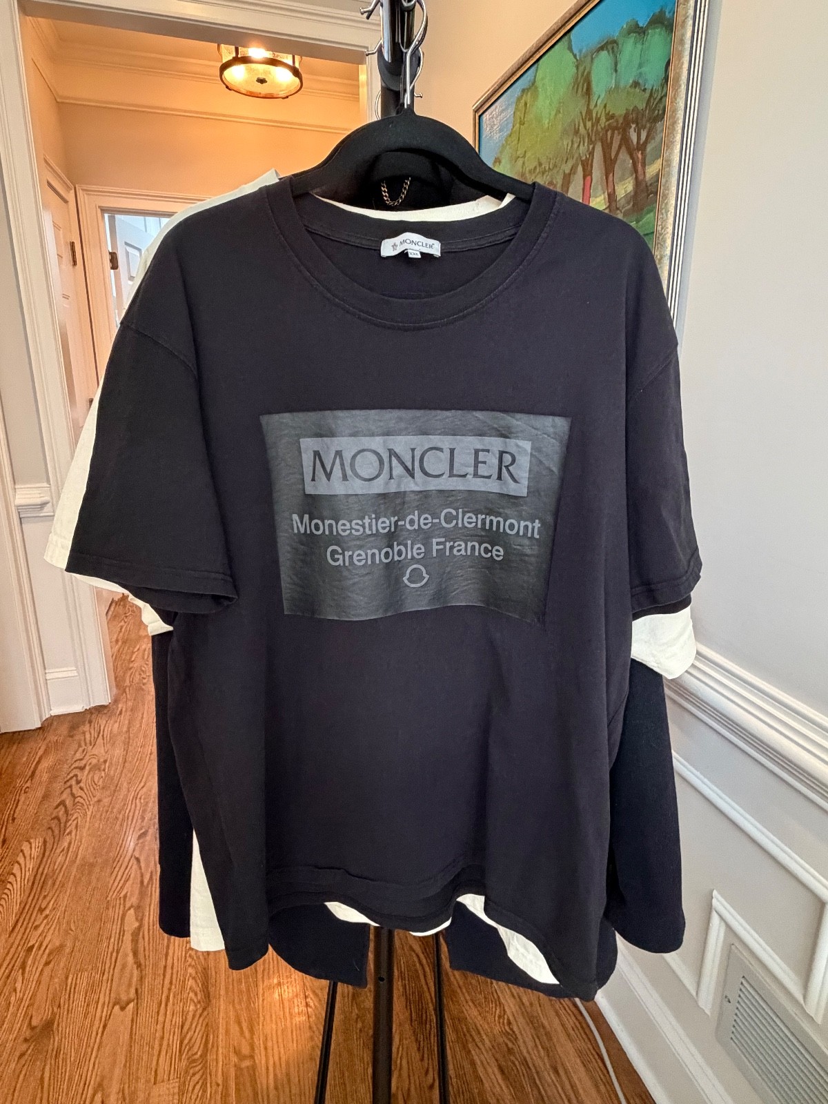 Authentic Moncler Grenoble Logo Tee Black Mens XXL Runs Small See Measurements gallery