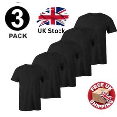 Men’s Plain T-Shirt 3 Pack 5 Pack 100% Cotton Heavy Blend BIG SIZE S to 5XL Tees