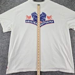Levi Strauss & Co “501 Original Button Fly” Relaxed Fit Mens XXL White T Shirt