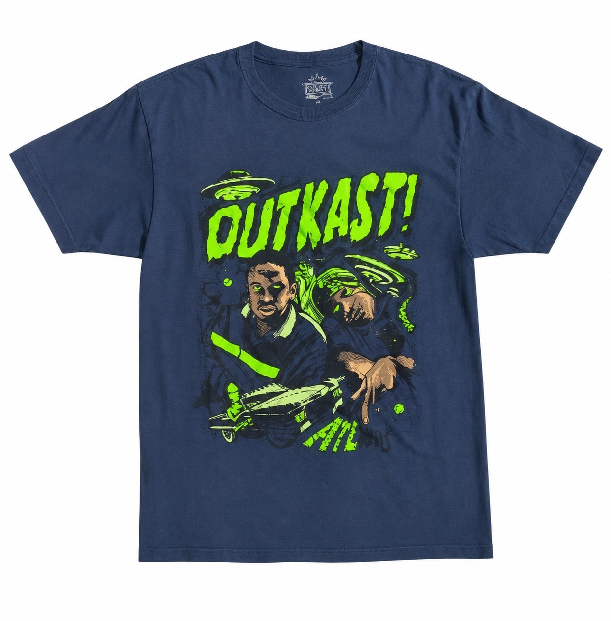 Outcast Blue Green UFO Mens Shirt Tee Rap Size M gallery