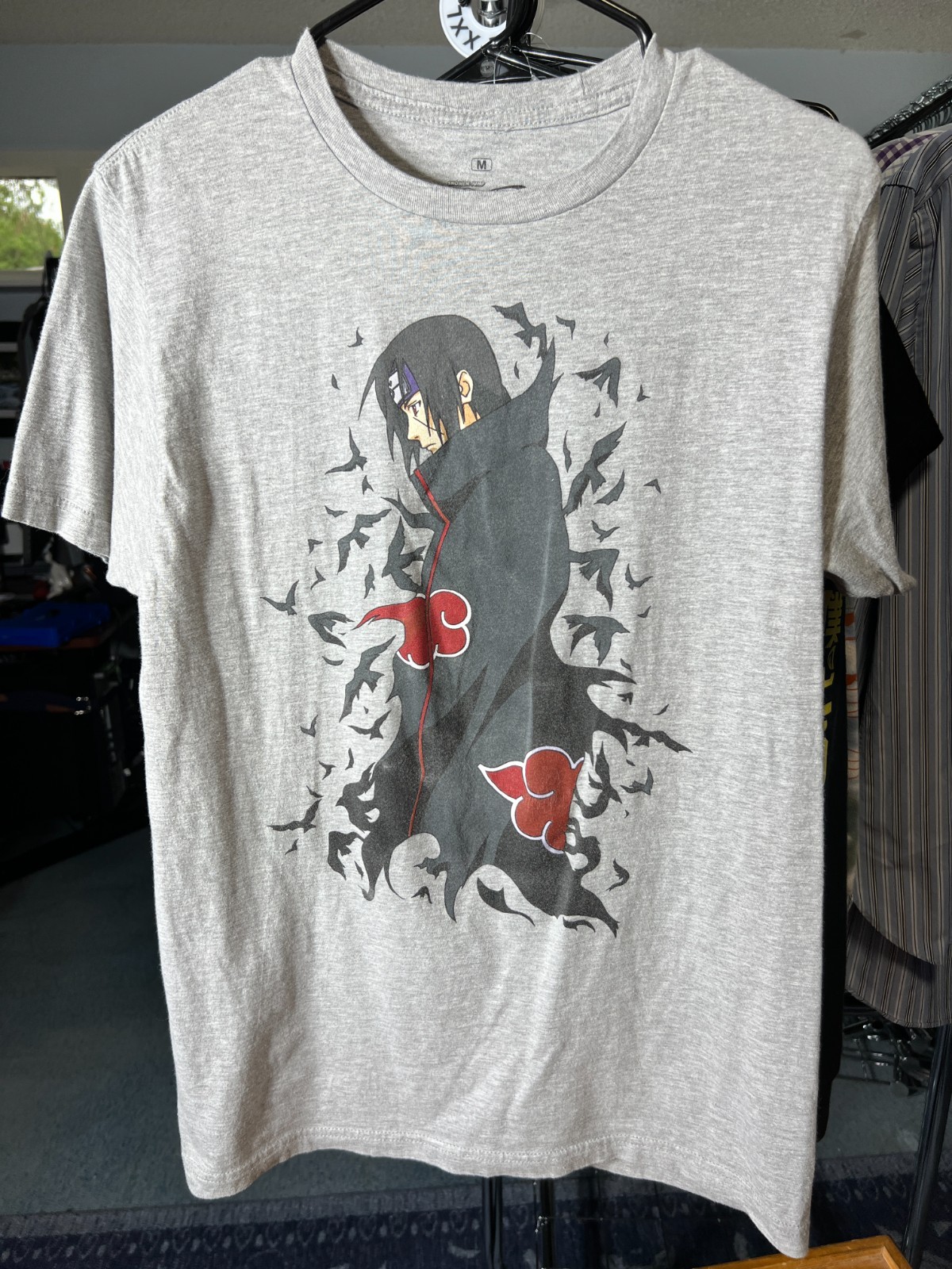 Naruto Shippuden Ripple Junction Itachi Uchiha Gray Graphic Tee T Shirt SZ M gallery