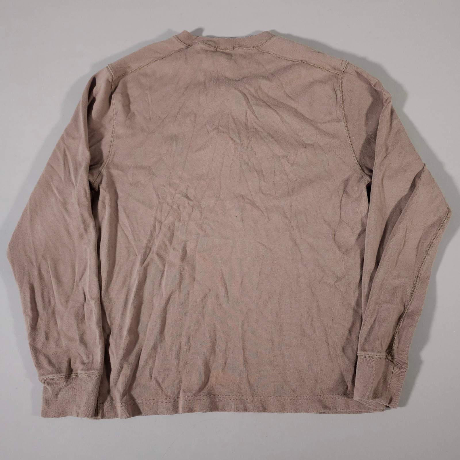 J. Crew Henley Shirt Mens M Brown Long Sleeve Cotton 2-Button Ribbed Cuffs gallery