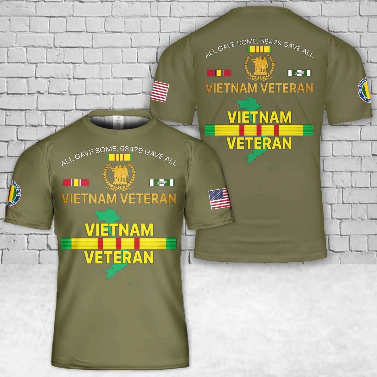 Custom Name All Gave Some Gave All Vietnam Veteran Military T-Shirt S-5XL gallery