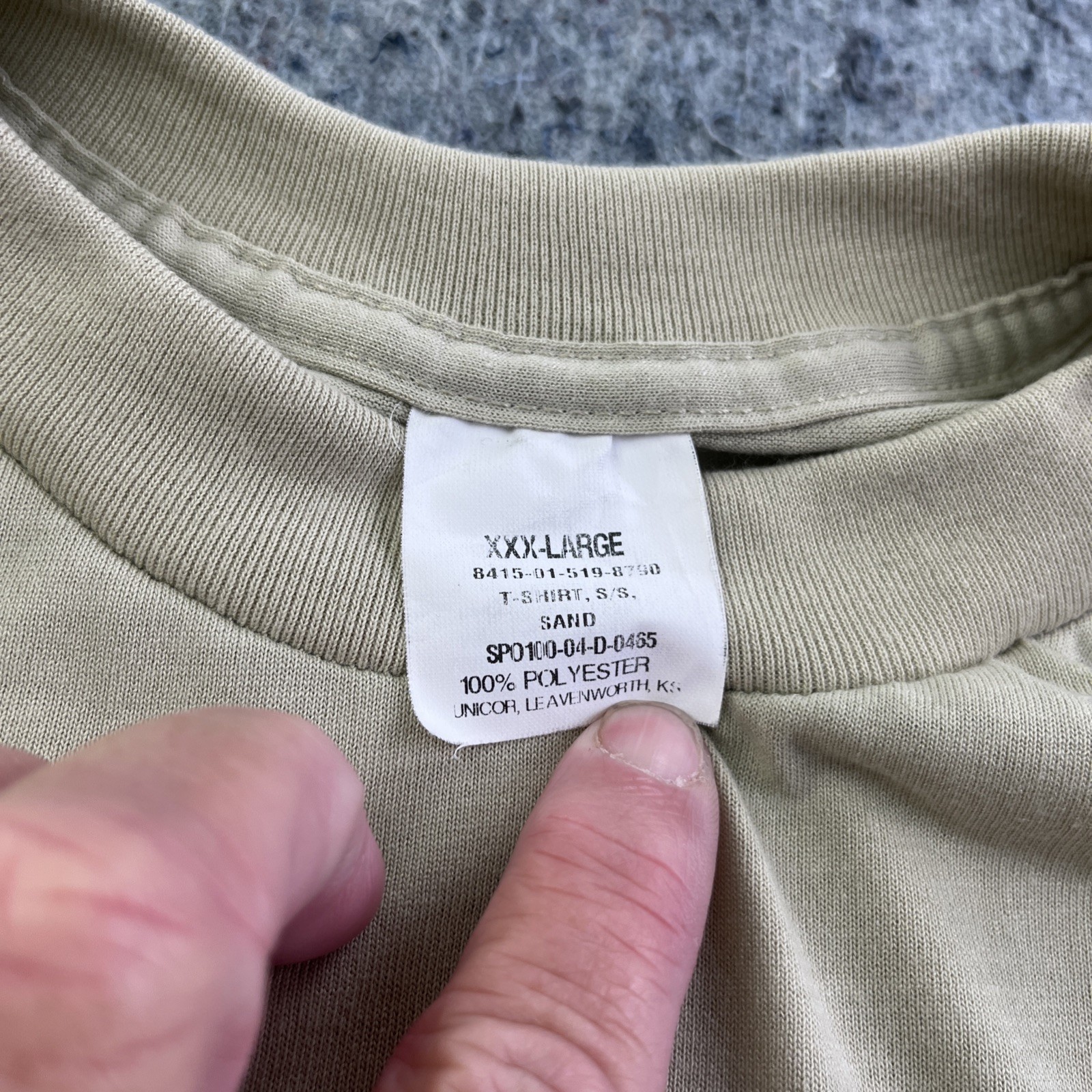 XXXL Desert Sand/Tan Tee Shirt. Blank. Military. 100% Polyester. gallery