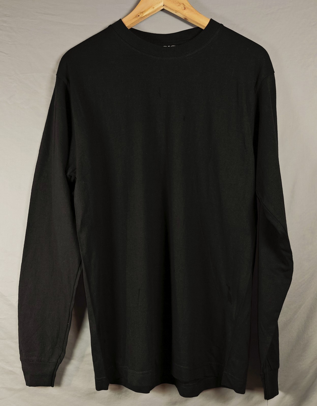 Men’s Vintage Flying Horse Long Sleeve Crew neck Tshirt Cuff Sleeves Cotton M
