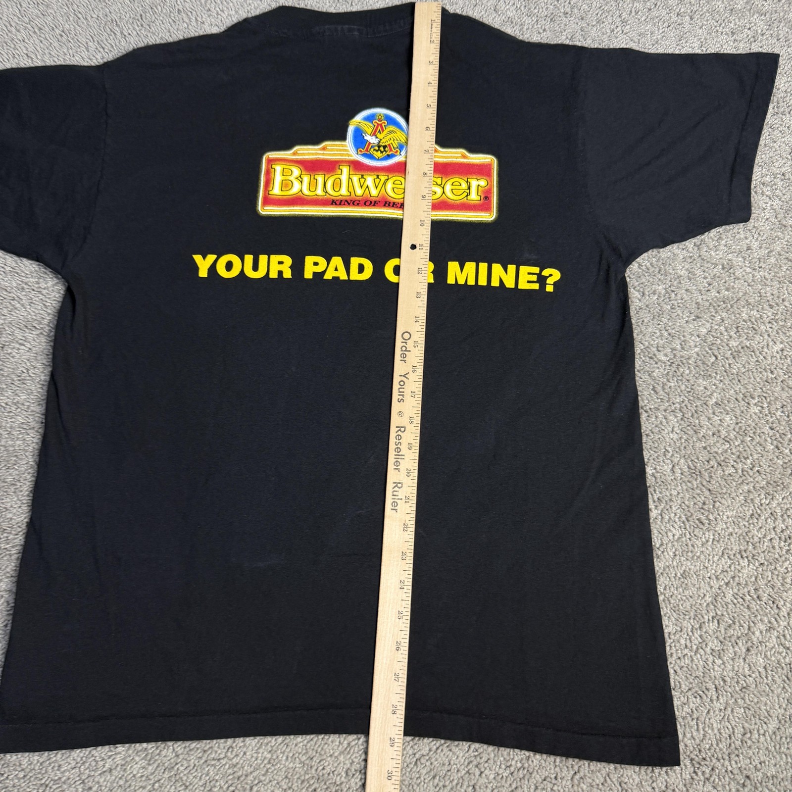 Vintage 1995 Budweiser Shirt Mens XL Black Frogs Your Pad Or Mine Tee 90s gallery