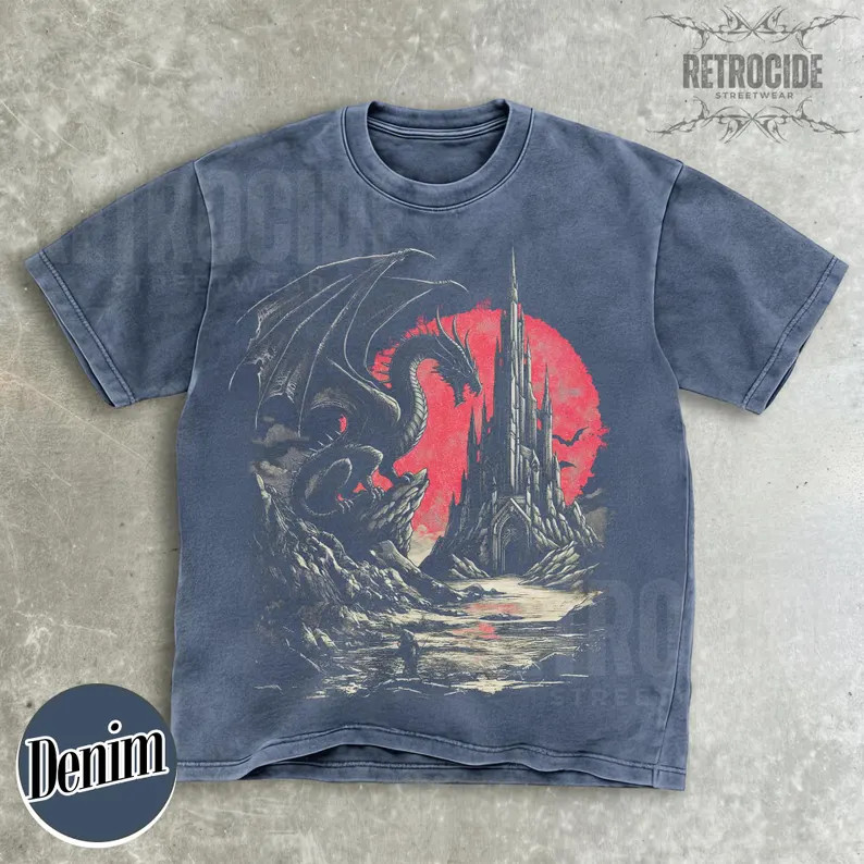 Dragon Medieval Comfort Tee Shirt Fantasy Graphic Men Women Unisex Gift gallery