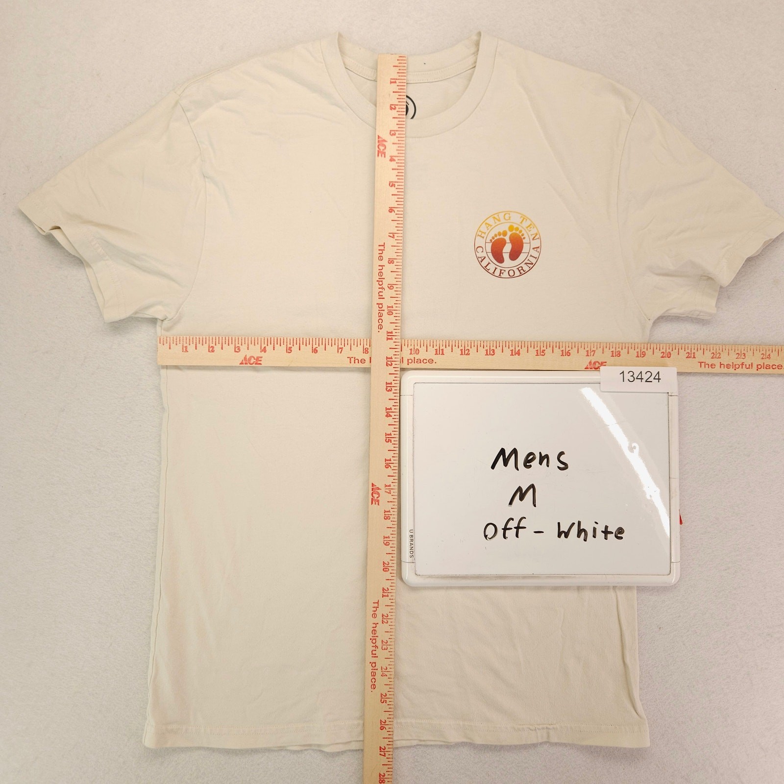Hang Ten Casual Short Sleeve Crew Neck T-Shirt Mens Size Medium M Off White gallery