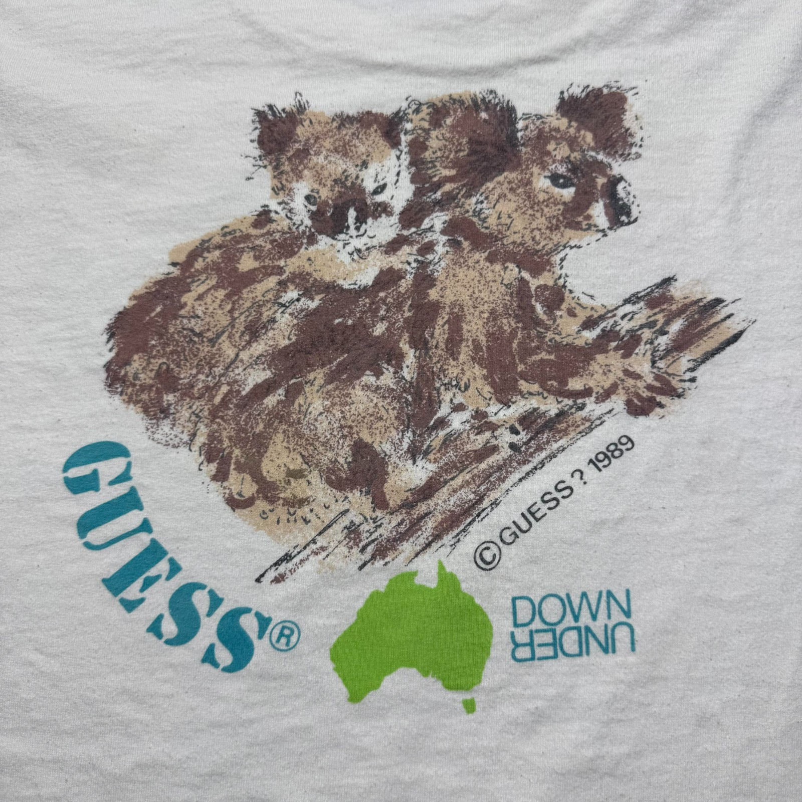 Vintage 80s 1989 Guess Koala Australia Down Under Single Stitch Shirt One Size gallery