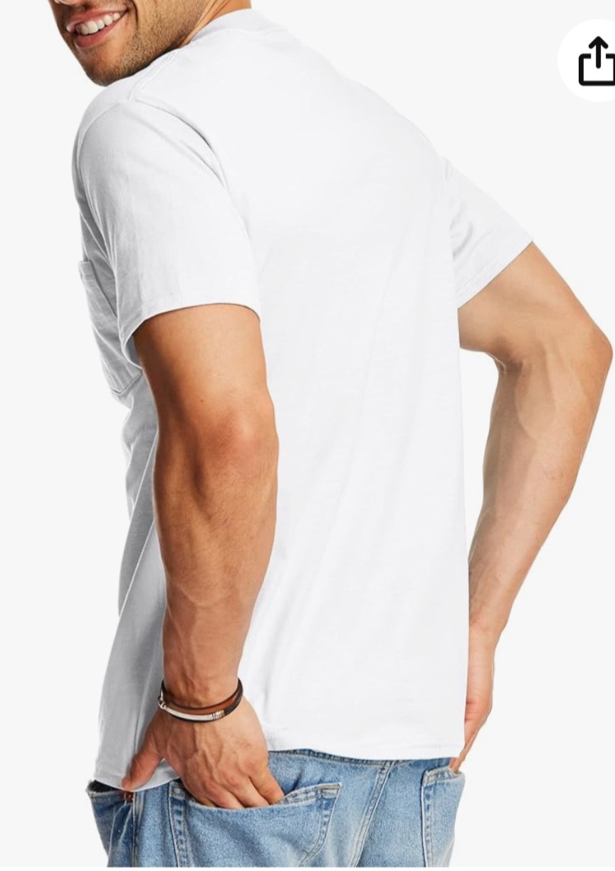 Hanes USA Men’s Beefy-T Plain Cotton Heavyweight Tee T-Shirt White 3XL NEW gallery