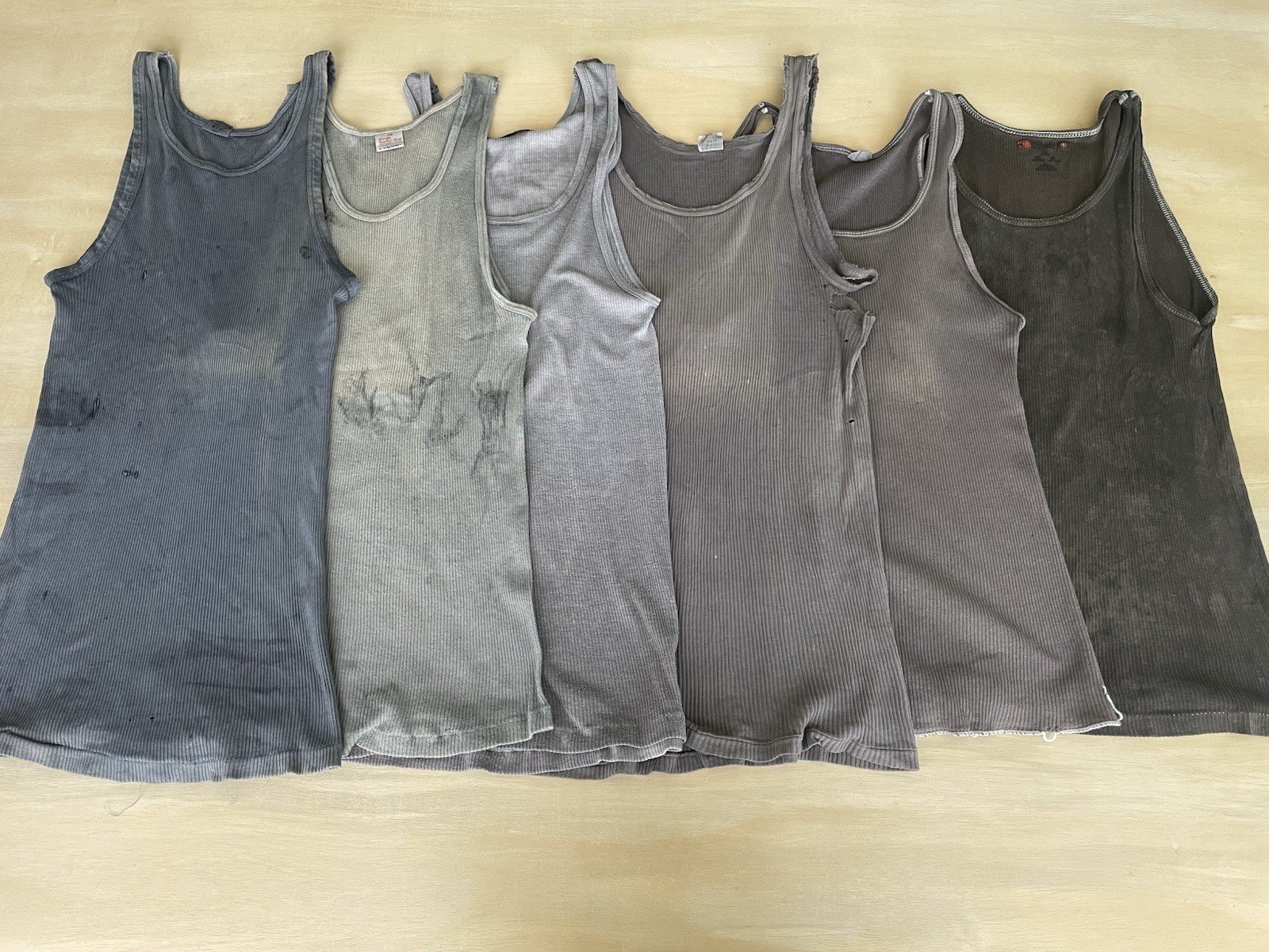Bundle of 6 vintage overdyed distressed tank tops size M