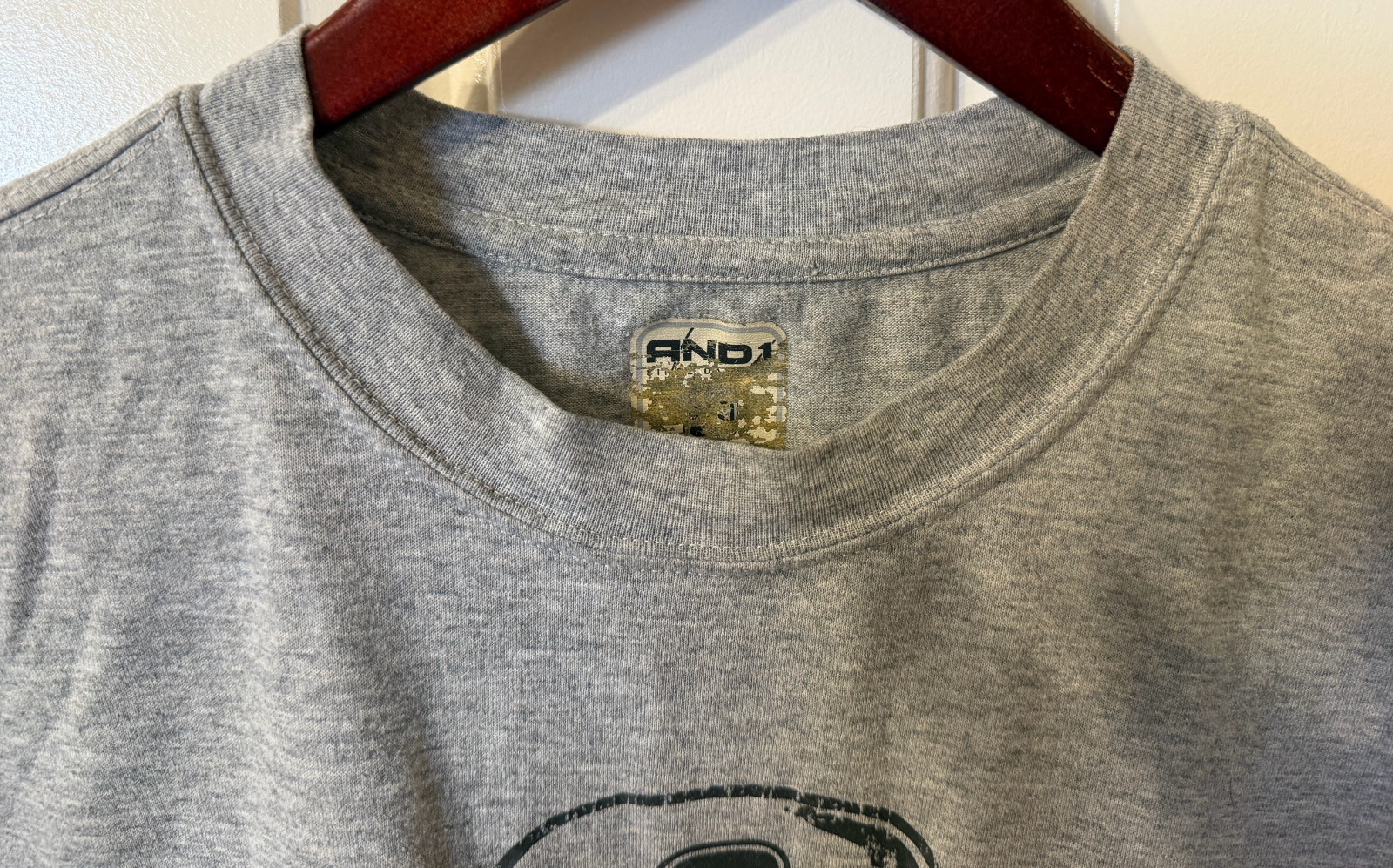 Vintage AND 1 Skull “Play At Your Own Risk” double sided gray T-Shirt Men Size L gallery