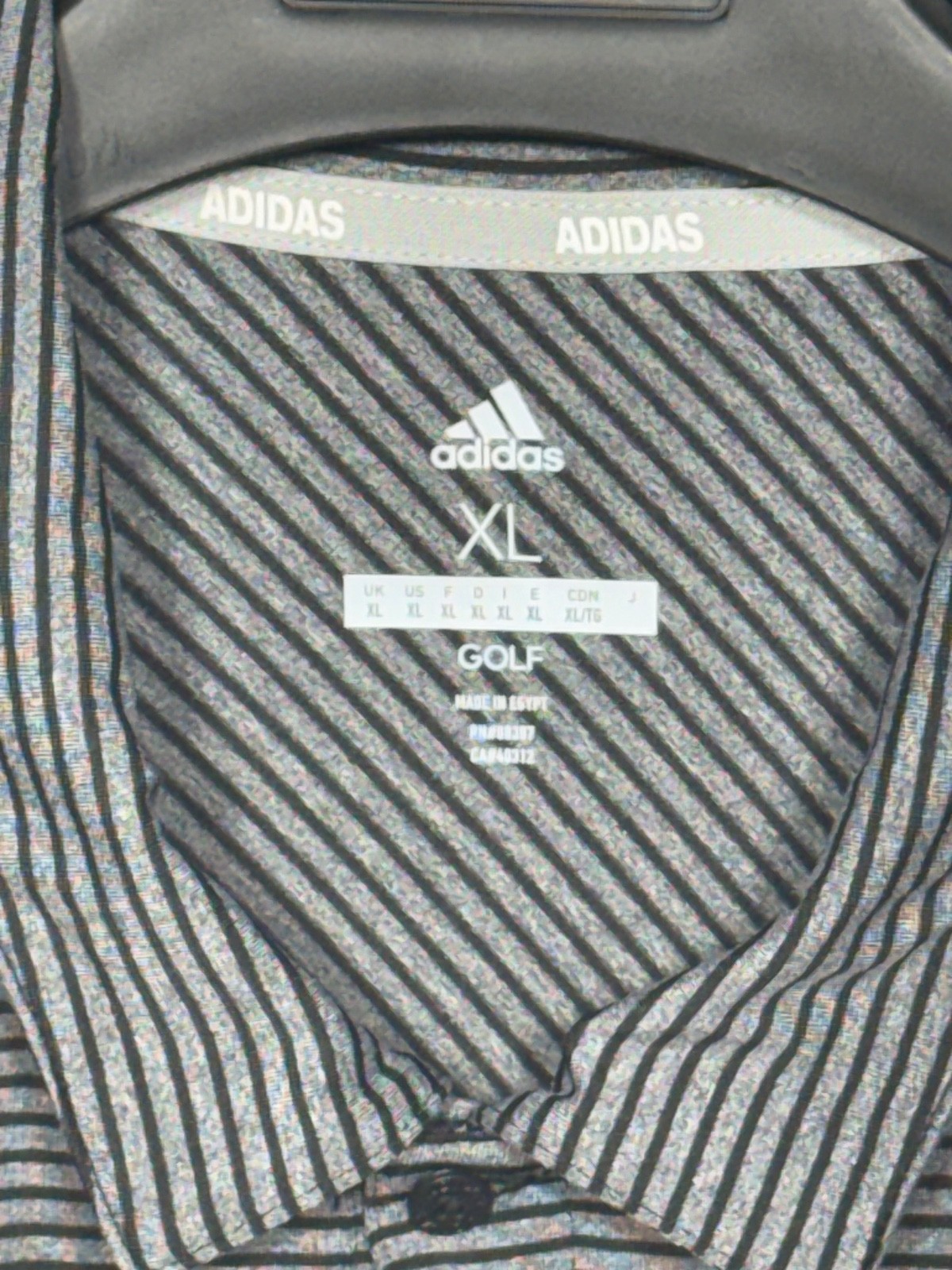 Adidas Golf Polo Shirt Mens XL Gray Striped Performance Athletic gallery