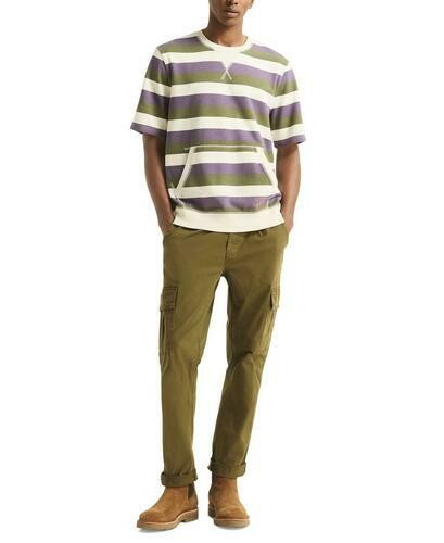 Nautica Crewneck Shirt Grape Size 2XL Mens Striped Kangaroo Pocket Classic Fit gallery