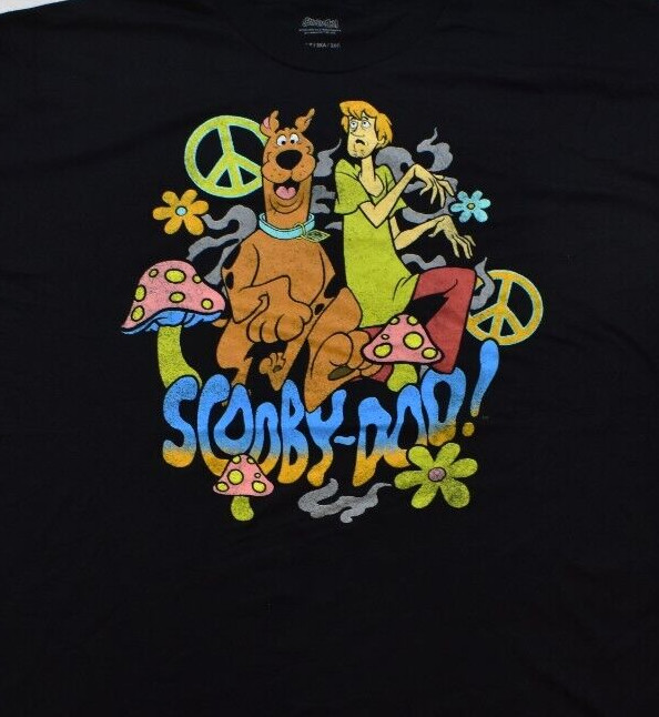 Scooby-Doo! Mens Big & Tall Scooby Shaggy Peace Mushrooms Flowers Shirt New 3XLT gallery