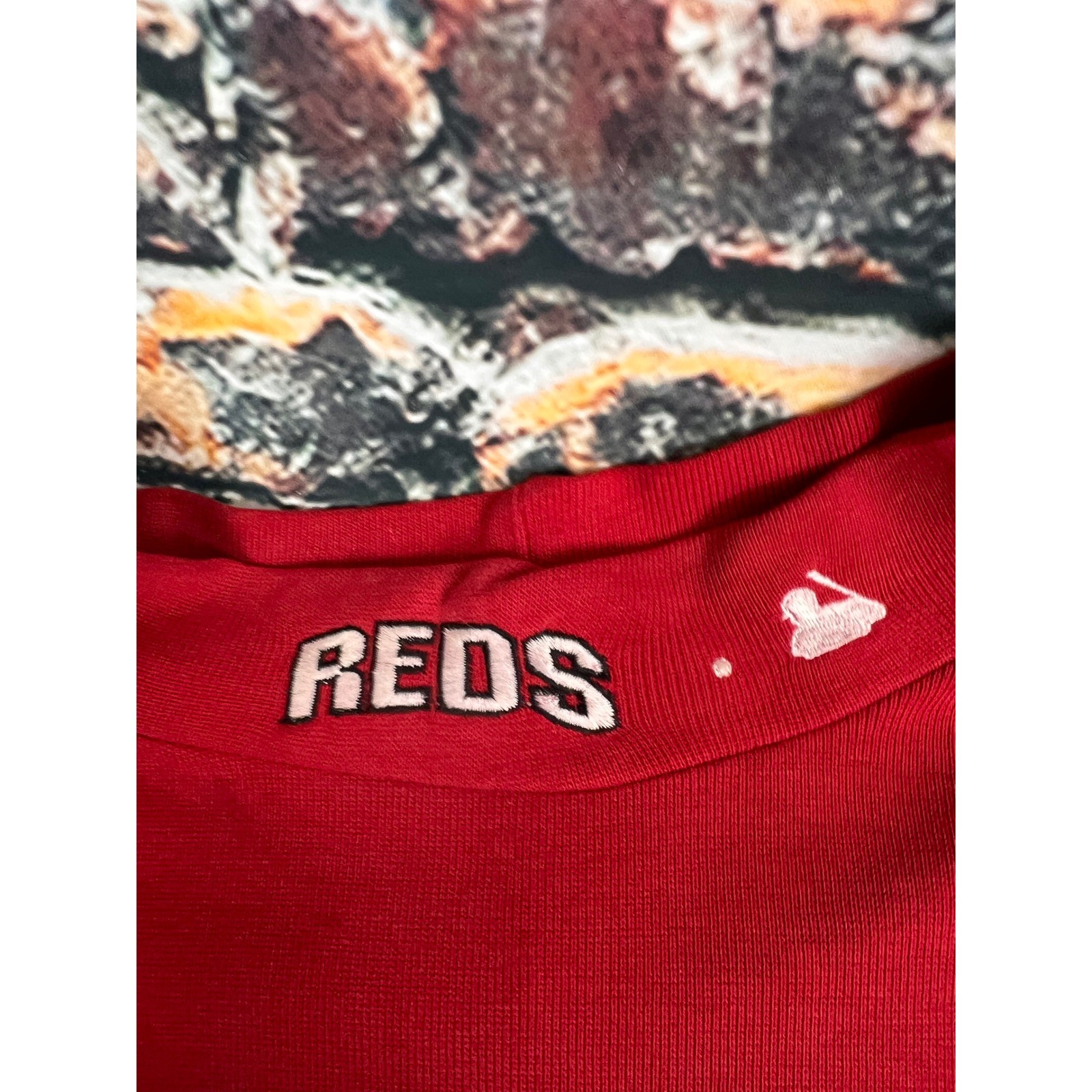 Majestic Cincinnati Reds Mock Neck Shirt Mens XL Red Diamond Collection MLB USA gallery