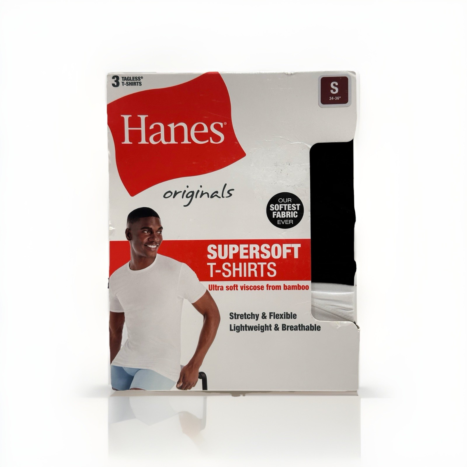 Mens 3-Pack T-Shirts Crew Neck Multicolor Soft Size Small Hanes gallery
