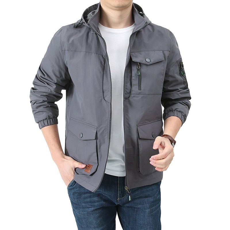Men's new multi pocket waterproof quick drying casual outdoor jacket gallery